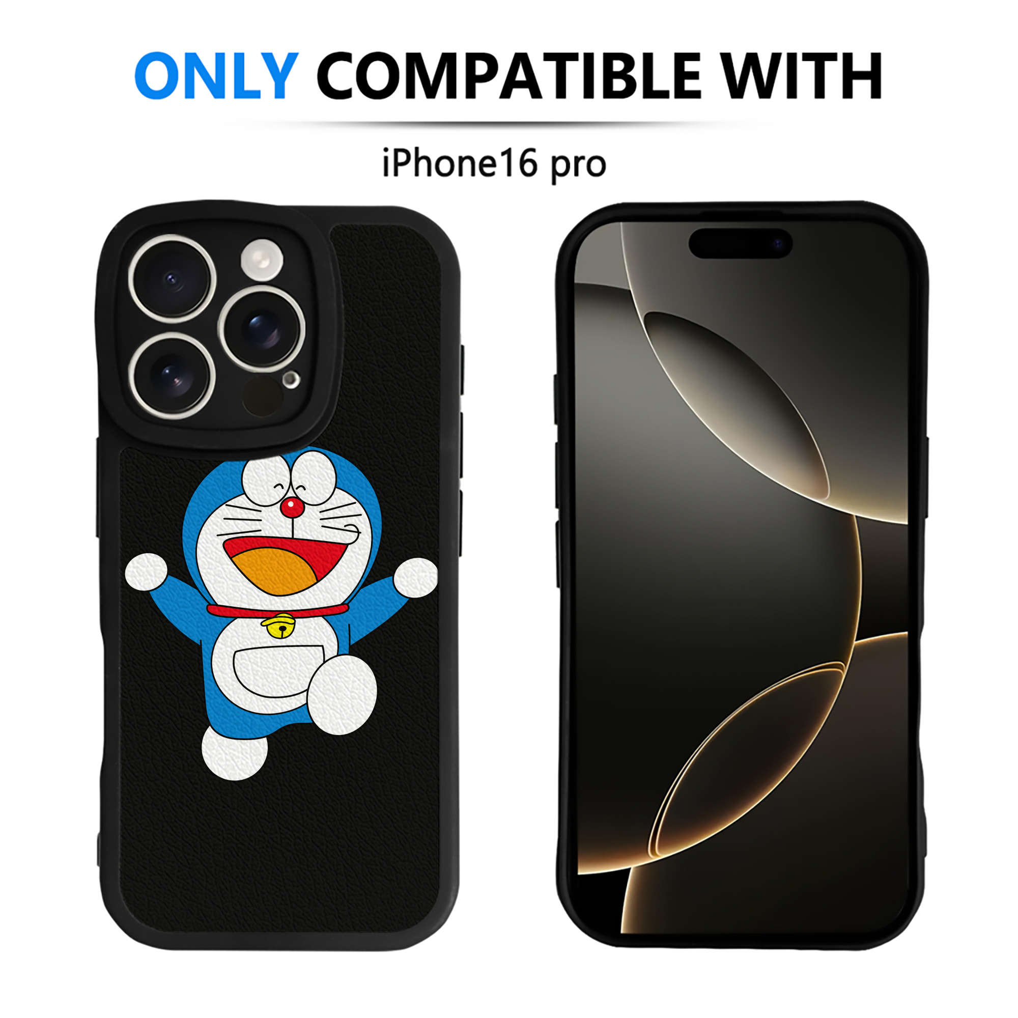 （画像用） ドラえもん Doraemon 【iPhone 16シリーズ対応】シリコンスマホケース（レザー調） 材質：シリコン